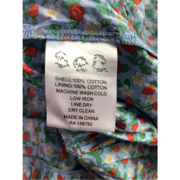 Sea New York Liberty Dress Strawberry Print Smocked Mini Tie Back S - Picture 9 of 10
